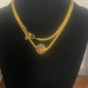 Joan Rivers Gold Necklace with Multicolor Pendant